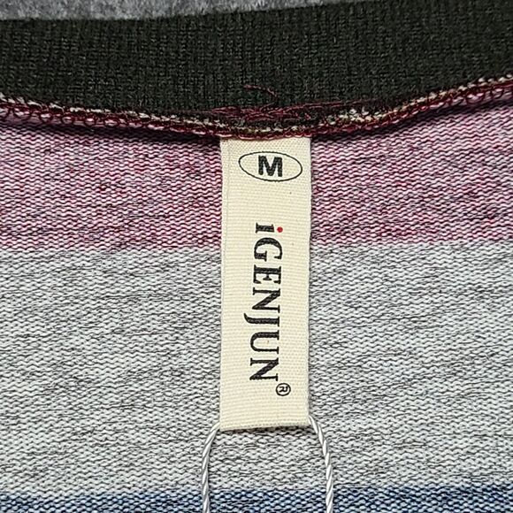 Igenjun Womens Sweater Dress Medium Multicolor Block Stripe Mid Lenght - Picture 7 of 11